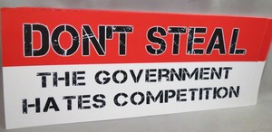 WHOLESALE LOT OF 20 DON'T STEAL THE GOVERNMENT HATES COMPETITION STICKERS Trump