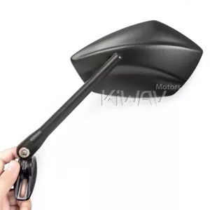 KiWAV PalmII Black Mirrors with Black Adapter for Kawasaki ZX-14 06-09 - Picture 1 of 9