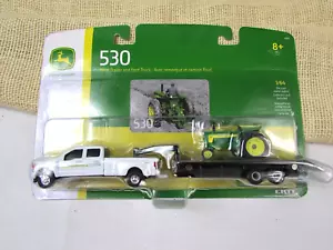 Ertl Ford 4x4 Dually Pickup with Trailer and John Deere 530 Tractor Diecast 1:64 - Picture 1 of 5