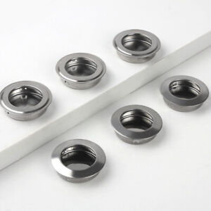 Cabinet Handle Hidden Door Catch Round Knob Modern Style Aluminium Alloy 41 35mm