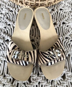 MIMCO Animal Hair Buckle Clog Sandals Size 39 - Picture 1 of 11