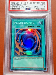 PSA 9 Polymerization LOB-059 Super 1st Edition Legend of Blue Eyes Mint Yugioh - Picture 1 of 4