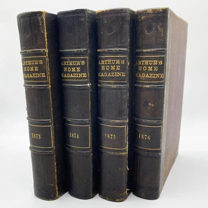 ARTHUR'S HOME MAGAZINE Leather Bound Hardcover Book Set - 1873, 1874, 1875, 1876 - Picture 1 of 22