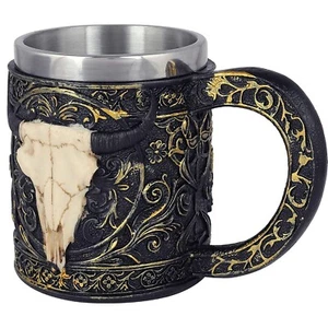 3D Skull Shape Milk Coffee Beer Large Mug Stainless Steel Halloween best Gift - Picture 1 of 5