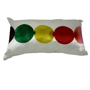 West Elm Silk Multicolor Balloon Circle Print Decorative Pillow 12" X 21" Colorf - Picture 1 of 4