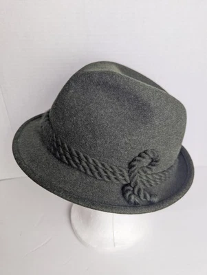 Boné chapéu estilo fedora tirolesa lã verde Sterreicischer Markenhut Áustria - Imagem 1 de 4