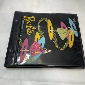 VINTAGE SCHWARZE 1961 BARBIE RECORD MATTEL TUNE TRAGETASCHE FASST 10 45 PLATTEN - Bild 1 von 13