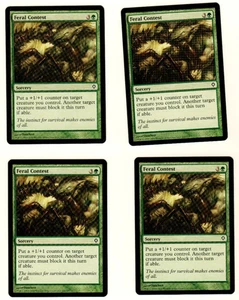 Set Of 4 Feral Contest Worldwake 100/145 Magic the Gathering MTG Card - Picture 1 of 4