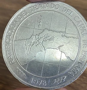 🇵🇦 Panama 10 Balboas Ratification of Panama Canal Treaty Nickel Nice! - Picture 1 of 8