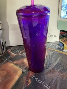 Starbucks 2021 Purple 9" Kaleidoscope Dome Lid 24 Oz Cold Cup Tumbler/Straw - Bild 1 von 2
