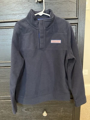 NWOT VINEYARD VINES NAVY BLUE FLEECE SHEP PULL OVER SIZE S 8-10 - Image 1 of 4