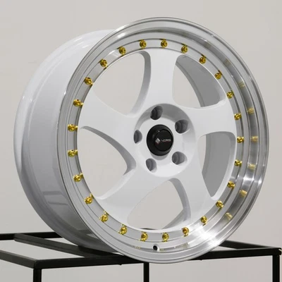Used 18x8 Vors VR2 5x114.3 35 73.1 White Wheels set-4 - Image 1 of 4