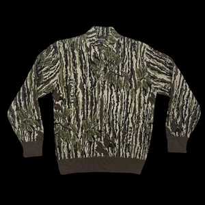 Suéter De Colección Marca Rattlers Árbol Real Para Hombres Pequeño Camuflaje Tejido Botón Pullover EE. UU. - Imagen 1 de 13