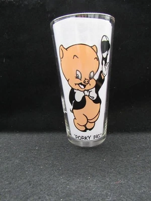 De colección 1973 Porky Pig Pepsi Collectors Series Vidrio Warner Bros 8 1/4" Alto Foto 1 de 4