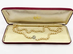 VINTAGE LOTUS CULTURED PEARL NECKLACE SILVER CLASP JEWELLERY BOXED - Picture 1 of 9