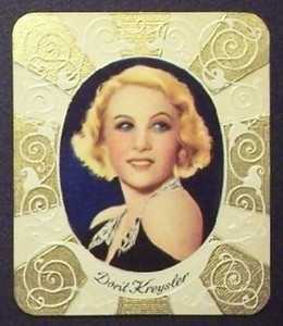 #52 Dorit Kreysler 1934 Garbaty Film Star Series 1 Embossed Cigarette Card
