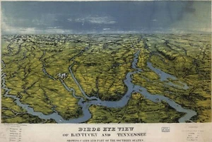 A4 Reprint of Map 1919 USA Kentucky Tennessee Cairo & Southern States - Picture 1 of 1