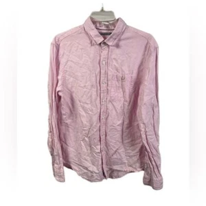 Michael Bastian Men's Pink Linen Blend Long Sleeve Button Down Shirt- Size M - Picture 1 of 9