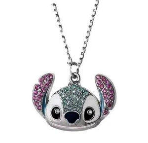 Stitch Character Metal Pendant Necklace with Rhinestone Finish - Bild 1 von 1