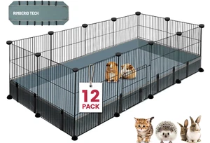 12 Panels Metal Pet Playpen for Small Animals - Indoor/Outdoor Portable Fence - Picture 1 of 6