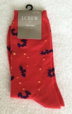 J. Calcetines pantalón mujer Crew~NARANJA~Murciélagos de Halloween~¡Muy divertidos!~ Mezcla de algodón ~ Nuevos con etiquetas Foto 1 de 4