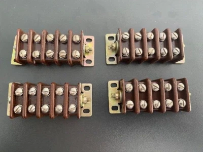 10 pin Point to Point Wiring Terminal Strips (Threaded). NOS. Lot of 4pcs. #28 - Image 1 of 3