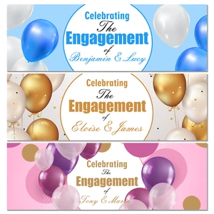 PERSONALISED BALLOON ENGAGEMENT BANNER WITH ANY NAME - Picture 1 of 4