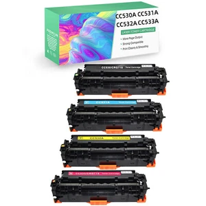 4PK CC530A 4-Color Toner Cartridge Set Fits for HP 304A LaserJet CP2025n CP2025x - Picture 1 of 12