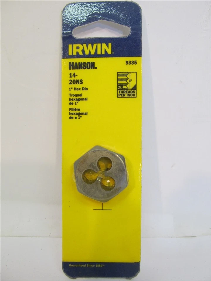 Irwin/Hanson 9335, 14-20NS, 1" Hex Die - Made in USA - Image 1 of 1