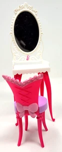2012 Mattel Barbie Glam Vanity, Mirror an Corset Bow Chair - Picture 1 of 5