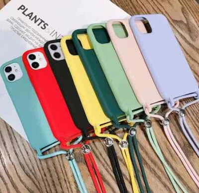 Cover Custodia Cordino Tracolla per iPhone 16 15 14 13 12 11 Pro Max Plus +VETRO - Immagine 1 di 4