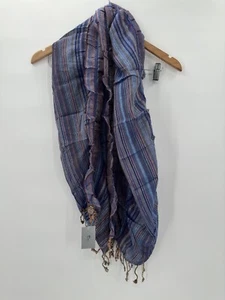 RAJ Scarf Anthropologie Accessory Sheer Boho Hippie Purple Blue Fringe NEW - Picture 1 of 5