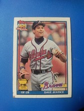 1991 Topps Dave Justice All Star Rookie #329 Atlanta Braves MLB Baseball Card
