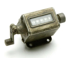 Antiques Veeder 1915 Five ## Brass Manual Table Counter For Coming Parts/People? - Picture 1 of 3