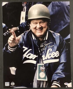 Don Zimmer Signed Photo 16x20 4 Time Champs Inscrip Army Helmet Yankees PSA/DNA - Picture 1 of 3