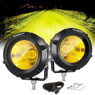 Auxbeam 3.5" Round Led Offroad Light Driving Light Pods 3000K Yellow for Dodge - Image 1 of 4