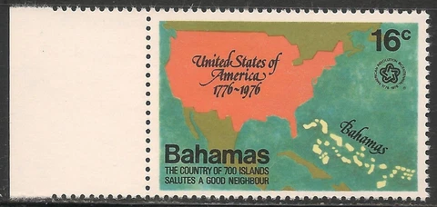 Bahamas #392 (A55) VF MNH - 1976 16c Map of United States and Bahamas Cover