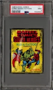 1980 Marvel Comics Super Heroes Avengers Tattoo Wax Pack PSA 9 Rub-A-Tattoo - Picture 1 of 2