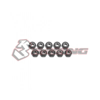3RACING  3RAC-N40 4mm Aluminum Lock Nuts (10 Pcs) For 1/10 RC EP GP Touring Car - Image 1 of 4