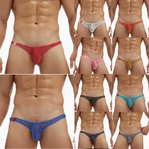 Men Mesh Breathable Briefs G-String Low Rise Pouch Bulge See Through Underwear - Picture 1 of 20