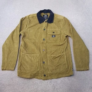 Vans Mens Jacket Small Green Drill Chore Corduroy Work Overshirt Field Military - Picture 1 of 11
