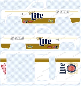 83 CHEVY SILVERADO (NON-WHITE TONER) DECALS MILLER LITE - Picture 1 of 1