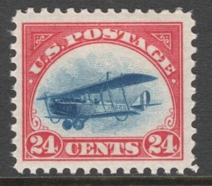 1918 US C3 Air Post Curtiss Jenny Bi Plane 24c Carmine Rose & Blue MNH VF/XF - Picture 1 of 3