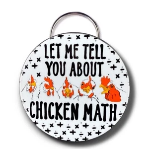 Chicken Math Funny Pet Portrait Bottle Opener Keychain Handmade - Picture 1 of 4