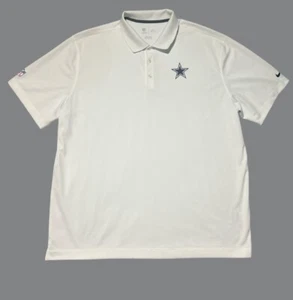 Dallas Cowboys NFL Men’s XXL White Polo Shirt Nike Dri-FIT On Field Apparel - Picture 1 of 3