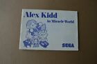 Notice Master system / Ms Booklet Alex Kidd In Miracle World PAL  original SEGA