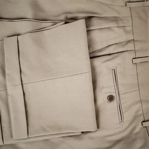 GIVENCHY Monsieur beige plissierte Herrenhose mit Bündchen Größe 36"W x 32"L - Bild 1 von 6
