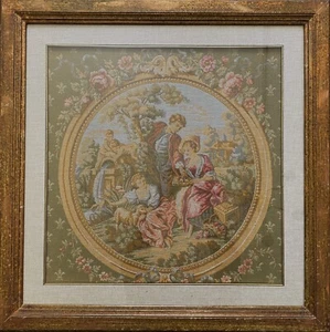 MARAVILLOSO PANEL DE PARED TAPIZ ALEMÁN BERLÍN VINTAGE CIRCULAR ESCENA CLÁSICA - Imagen 1 de 11