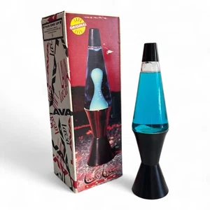 Vintage 1990s Midnight Series LAVA LITE #8403 Blue/Green Liquid Lava 16” w/ Box - Picture 1 of 21