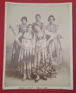 Gruppe Ghawazi arabischer Sänger und Tänzer Ägypten original altes großes Foto - Bild 1 von 3